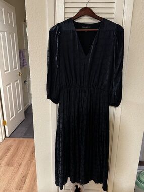 Puff-Sleeve Satin Dress